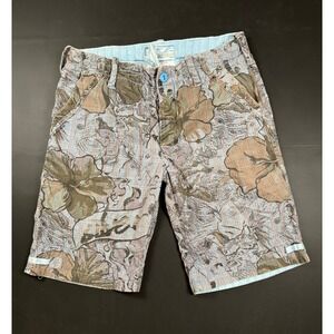 Jet Lag Men's Cargo Shorts Size 36 Floral Plaid Y2K Graphic 100% Cotton